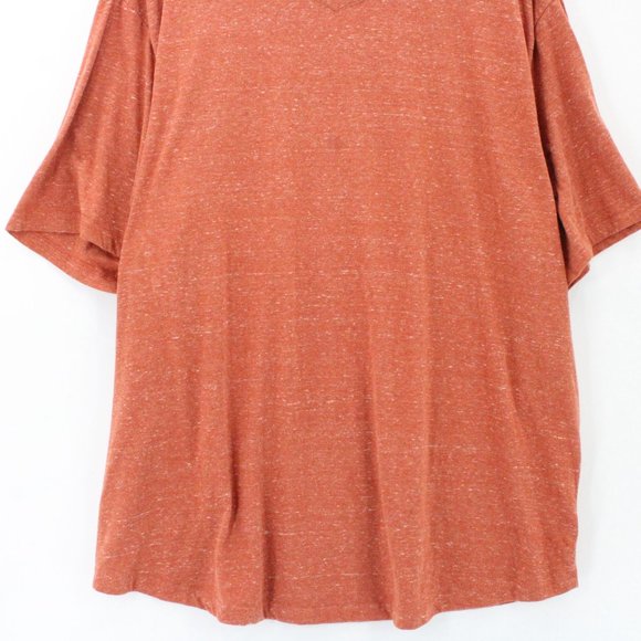 Mutual Weave Shirt Mens Orange Short Sleeve V Neck Solid Cotton Blend Size 2XL - Picture 4 of 8